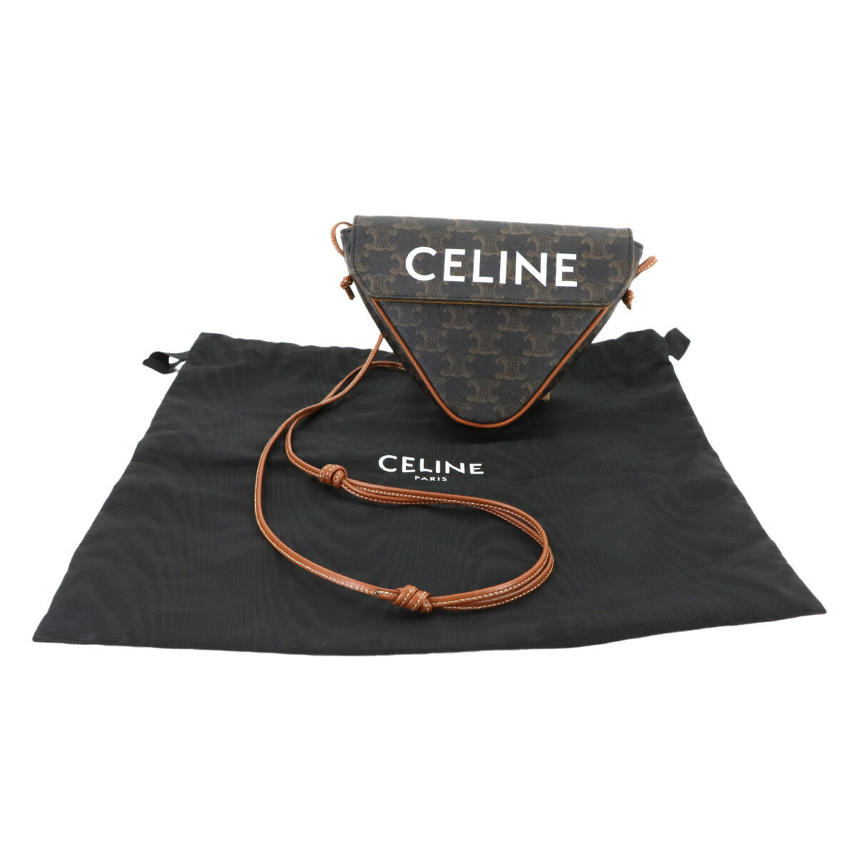 Triomphe Triangle Shoulder Bag PVC Leather 195902 Purse