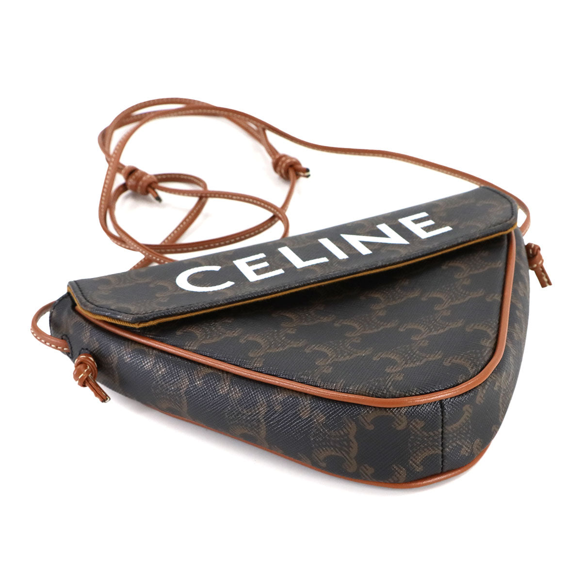 Triomphe Triangle Shoulder Bag PVC Leather 195902 Purse