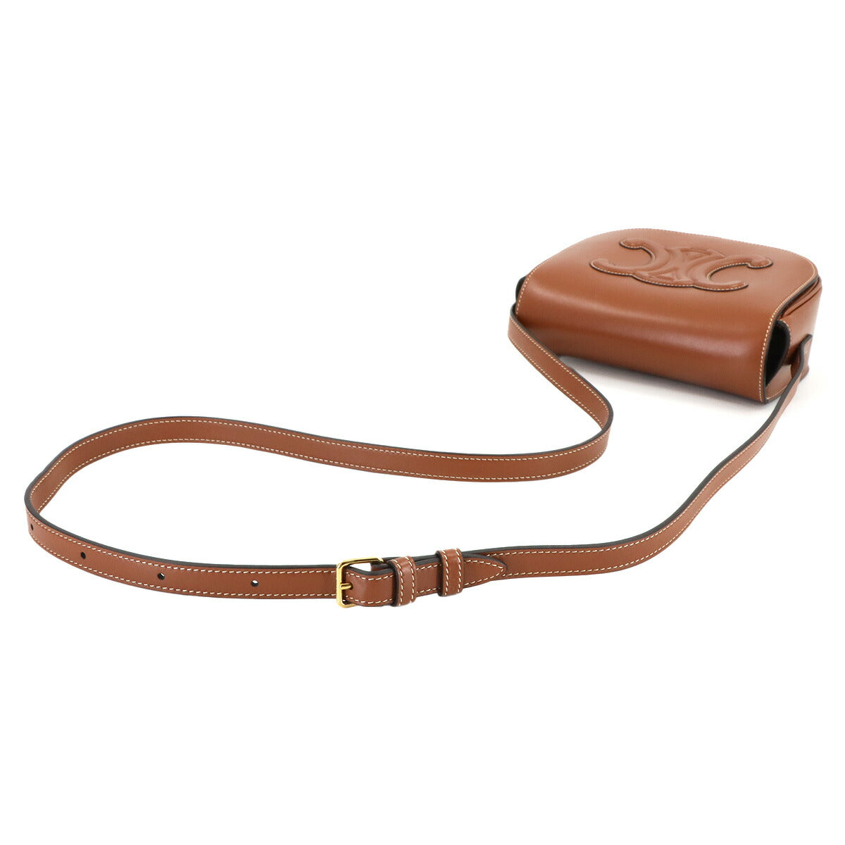 Folco Cuir Triomphe Bag Shoulder Leather Tan 198263DU3 Purse