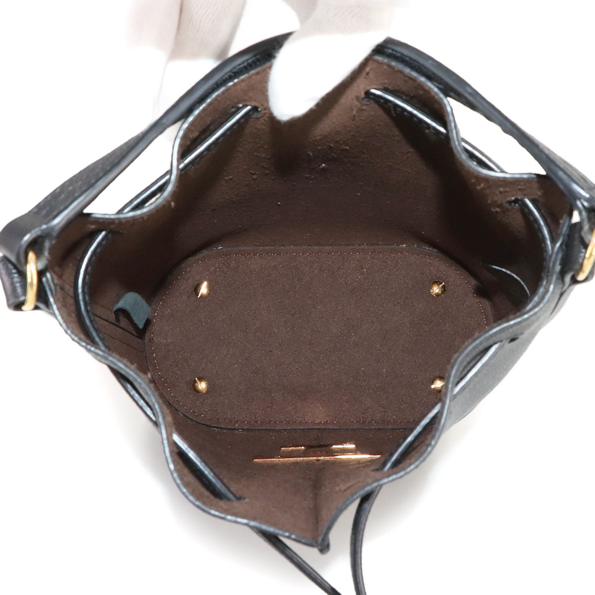 T Timeless Bucket Bag Hand Shoulder Bag Leather Black Purse