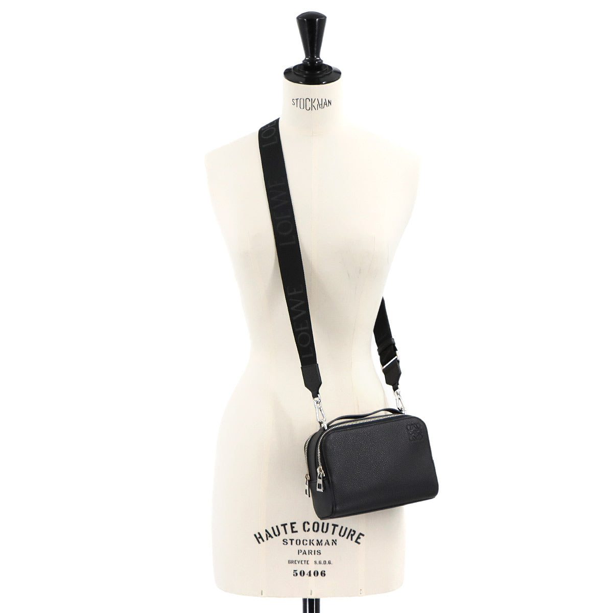 Mini crossbody camera Bag Hand Shoulder Bag Leather Black Anagram