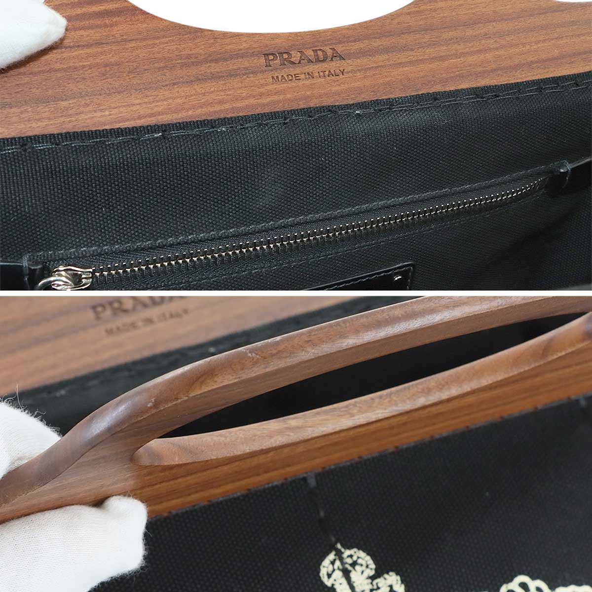 Canapa 2way Hand Shoulder Bag Canvas Nero 1BG350 Black Purse