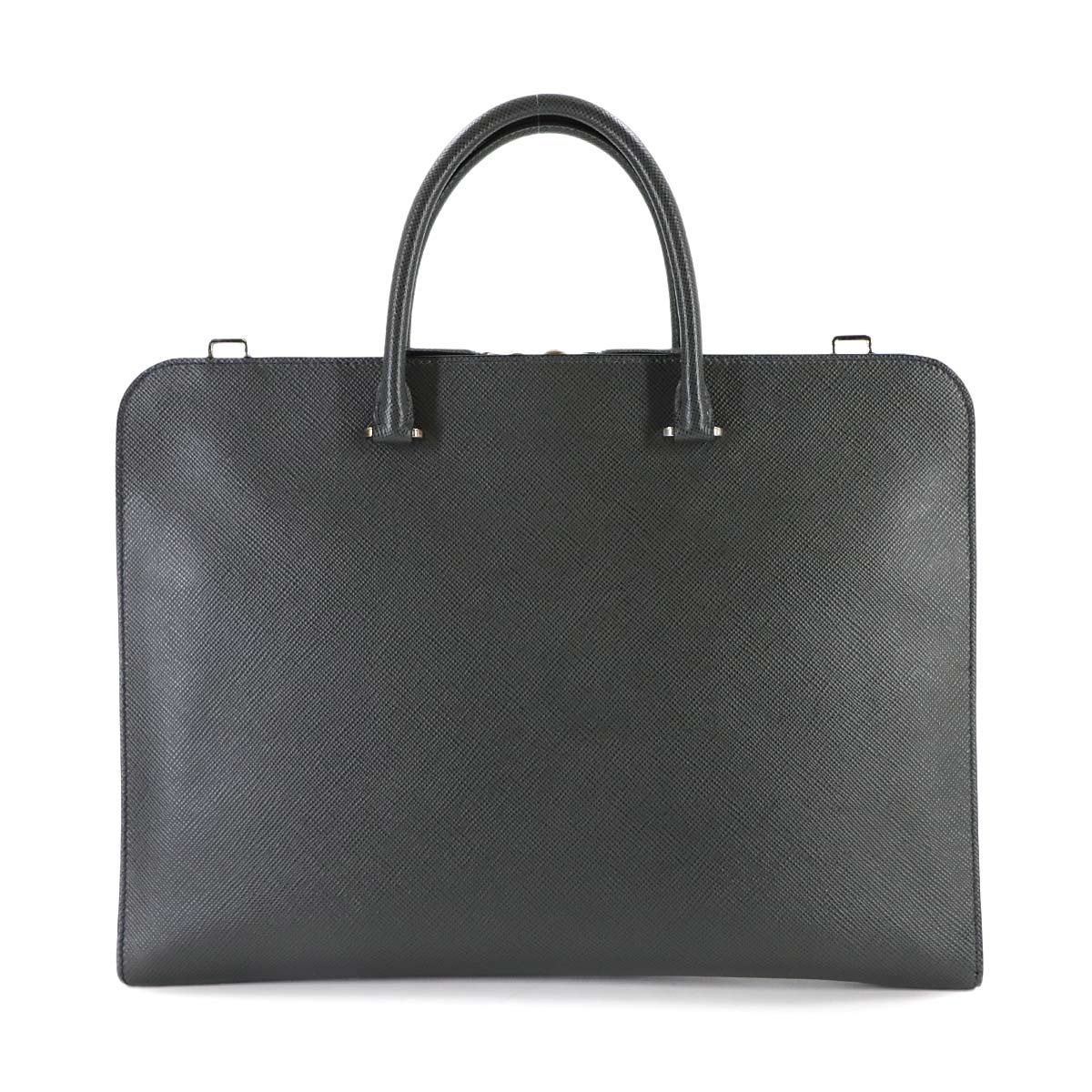 Briefcase Shoulder Bag Saffiano Leather Gray 2VN006