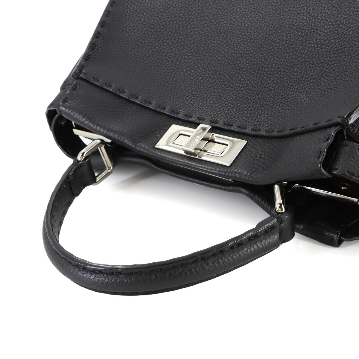 Selleria Peekaboo Hand Shoulder Bag Leather Black 8BN226 Purse