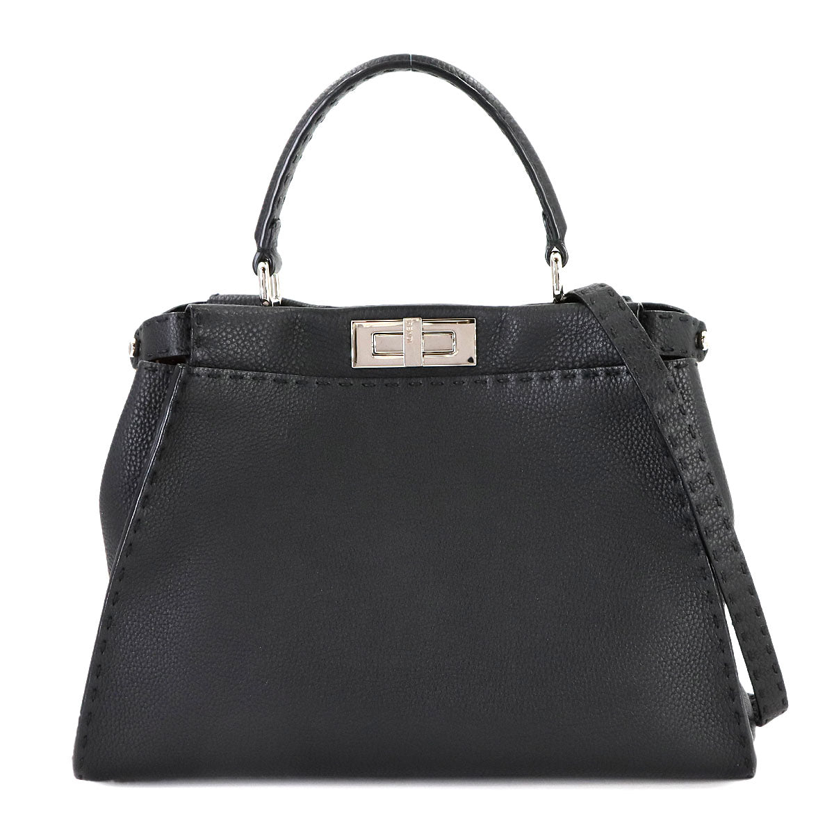 Selleria Peekaboo Hand Shoulder Bag Leather Black 8BN226 Purse