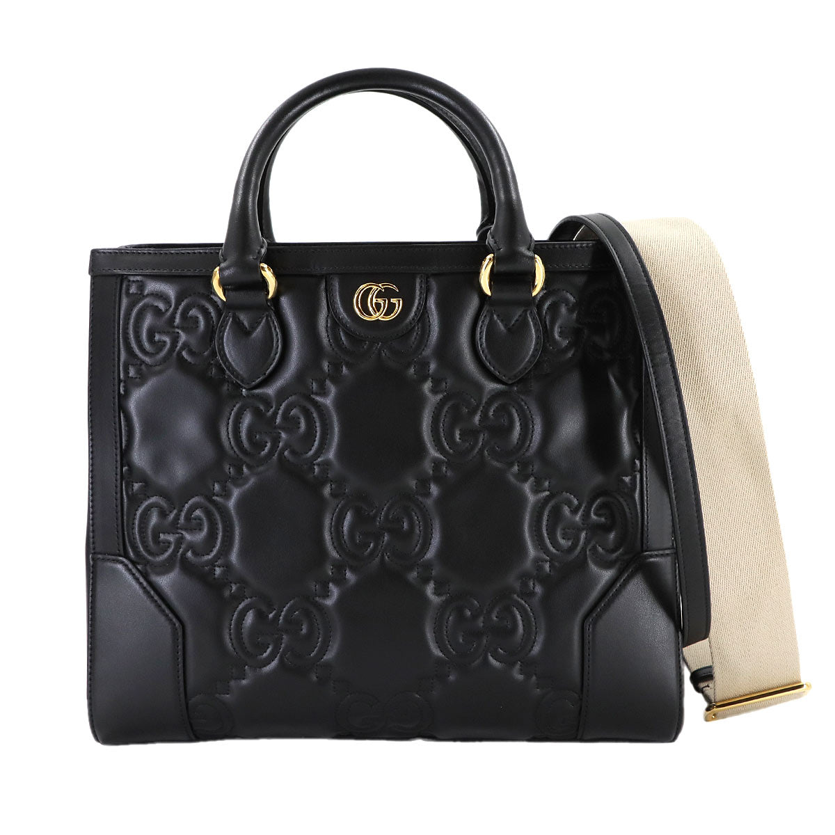 GG Matelasse 2way Hand Shoulder Bag Leather Black 728236