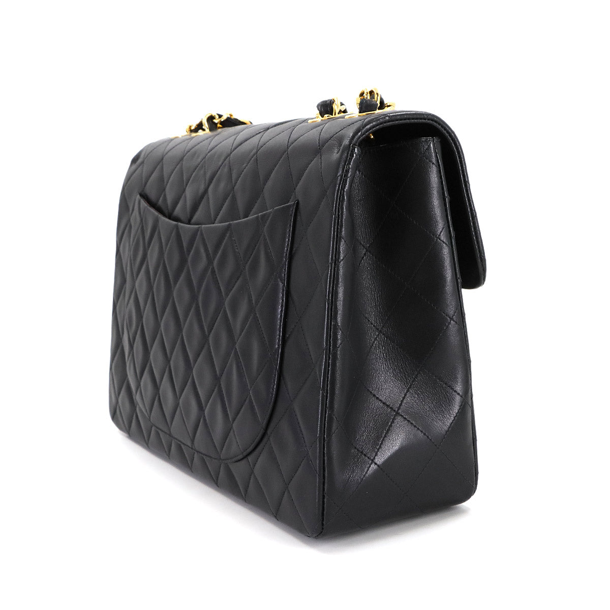 Matelasse 34 Chain Shoulder Bag Leather Black A01094 Vintage