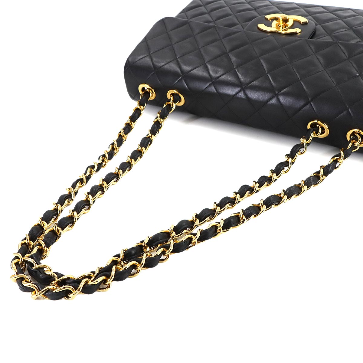 Matelasse 34 Chain Shoulder Bag Leather Black A01094 Vintage