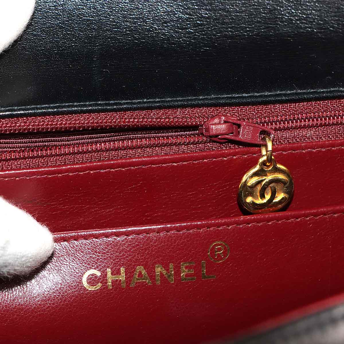 Matelasse 34 Chain Shoulder Bag Leather Black A01094 Vintage