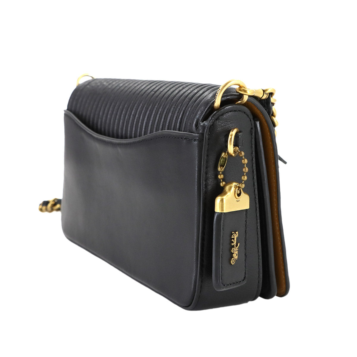 Dinky Chain Shoulder Bag Leather Black