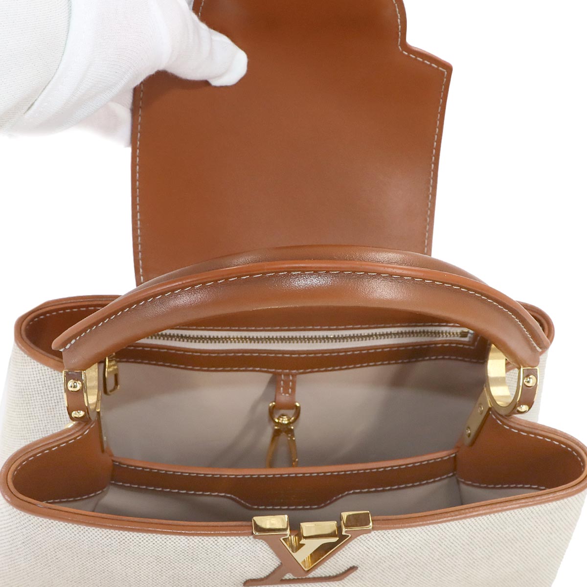 Capucines MM Hand Shoulder Bag Canvas Leather M59969