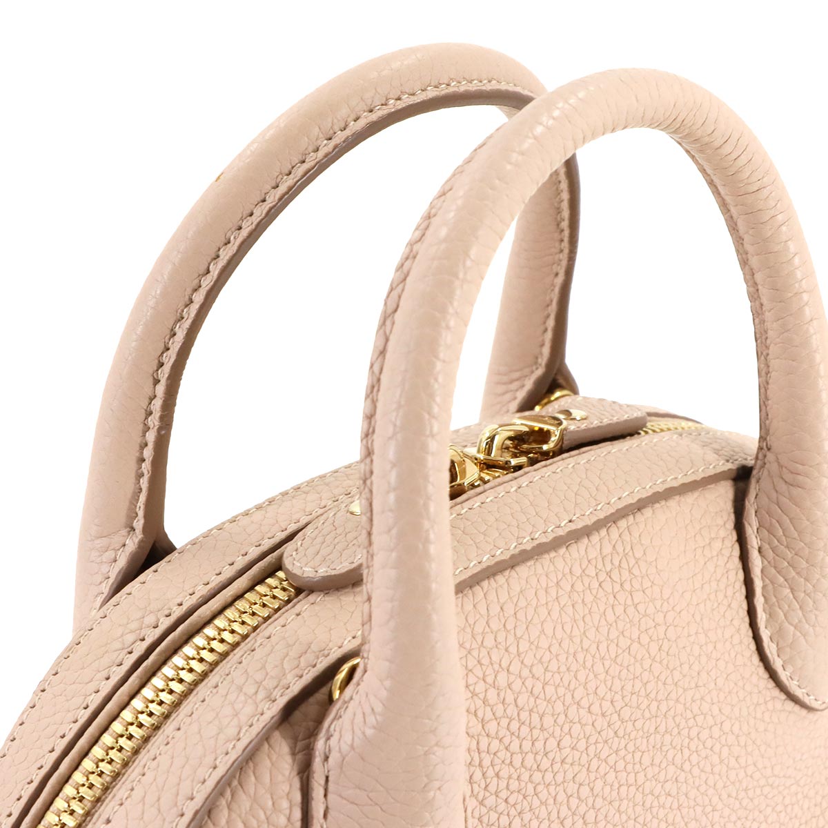 Fiamma Hand Shoulder Bag Leather Beige Purse