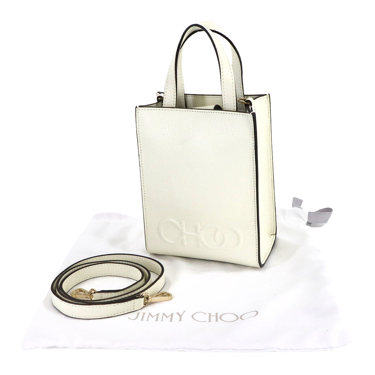Mini 2way Tote Shoulder Bag Leather White Purse