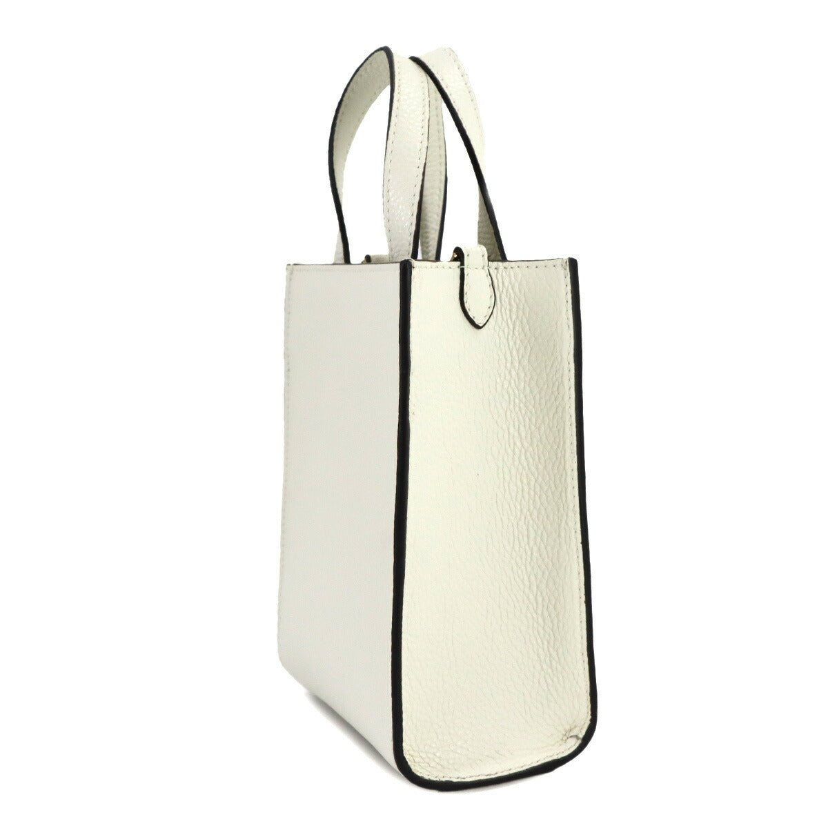 Mini 2way Tote Shoulder Bag Leather White Purse