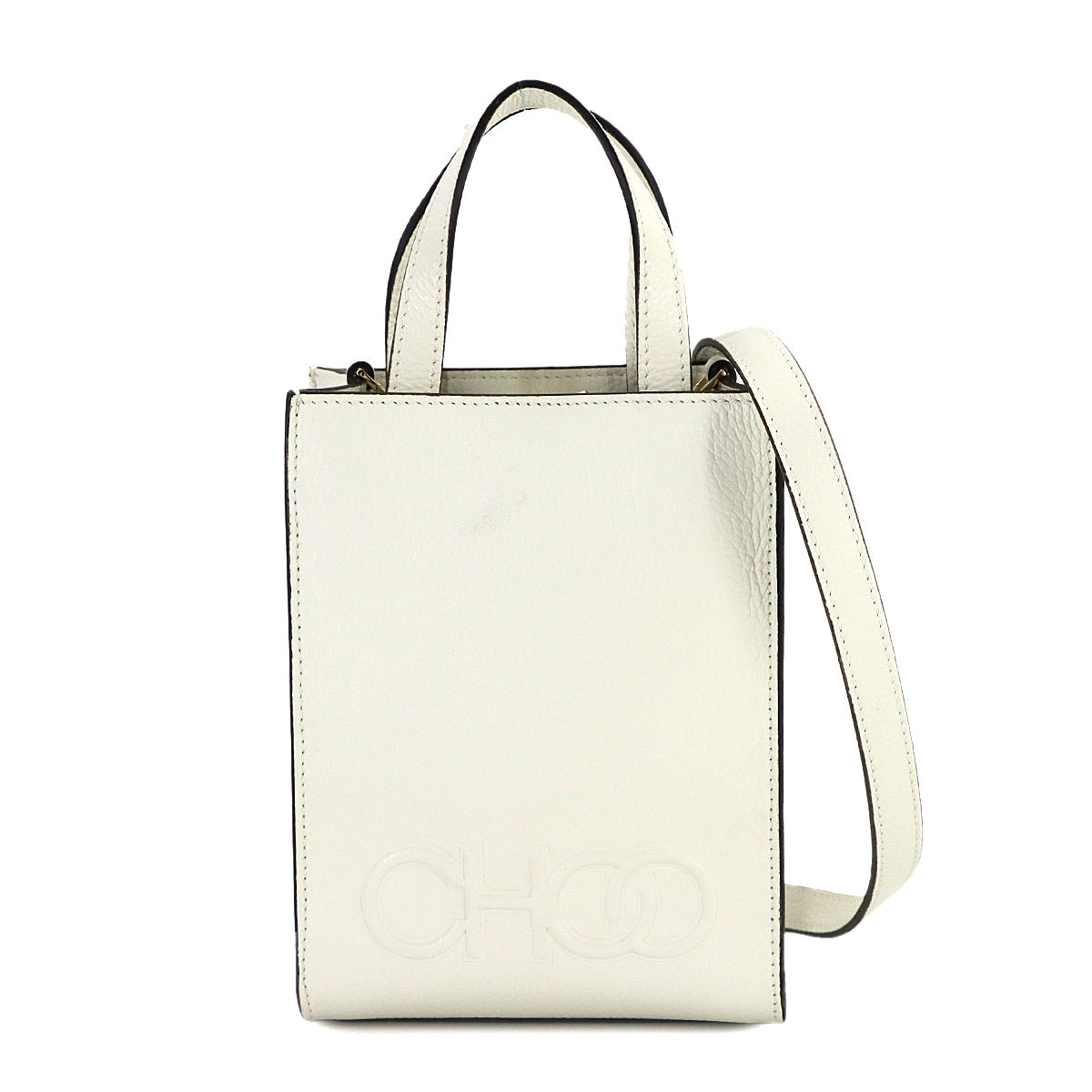 Mini 2way Tote Shoulder Bag Leather White Purse