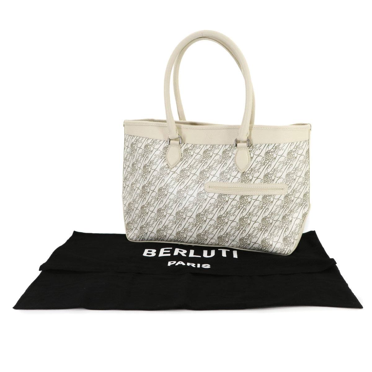 Toujours Tote Bag Toile Marbeuf Canvas Leather White