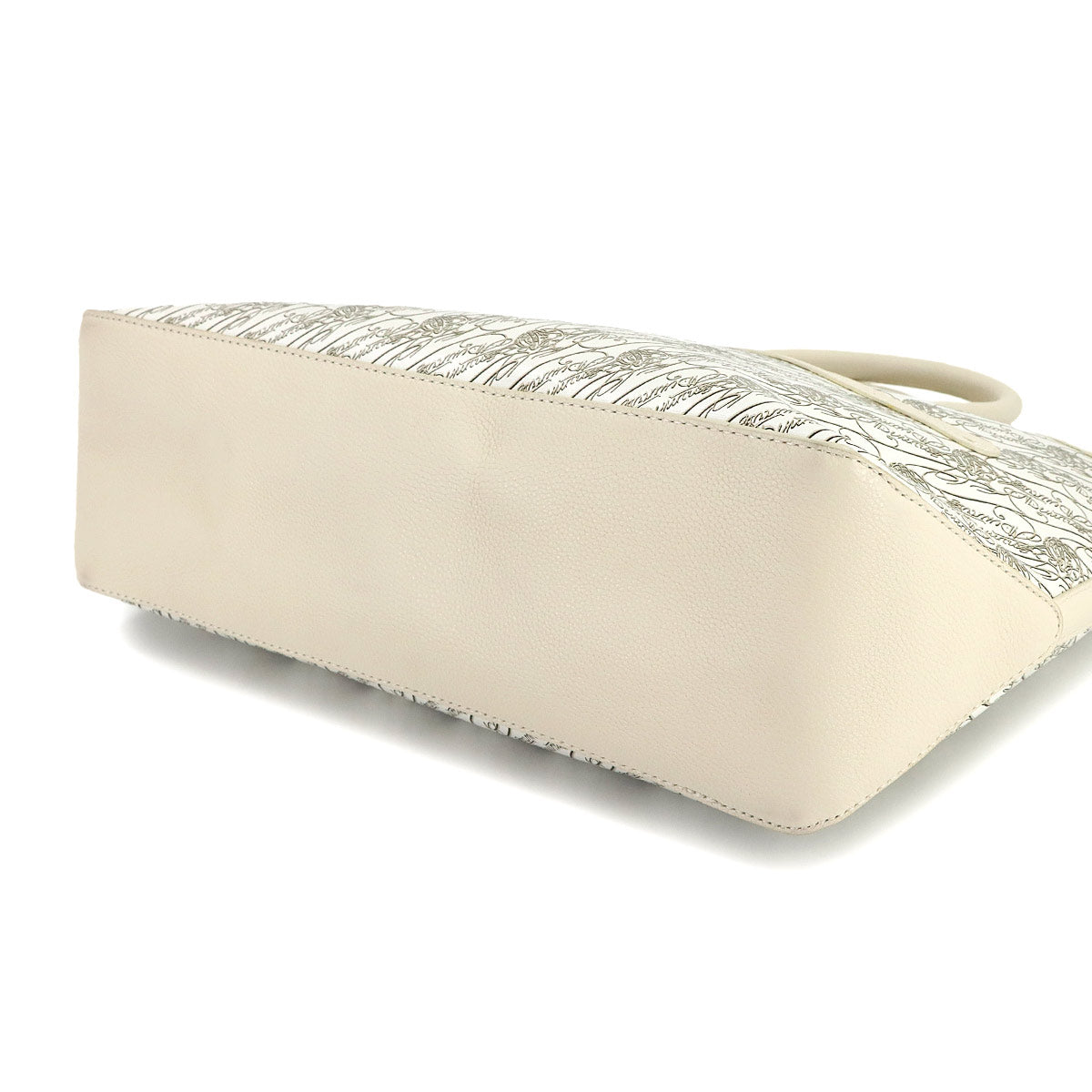 Toujours Tote Bag Toile Marbeuf Canvas Leather White