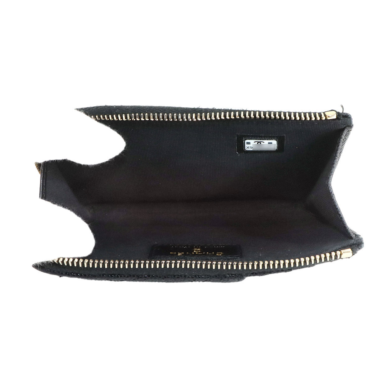 Matelasse Coin Case Purse Wallet Leather Black