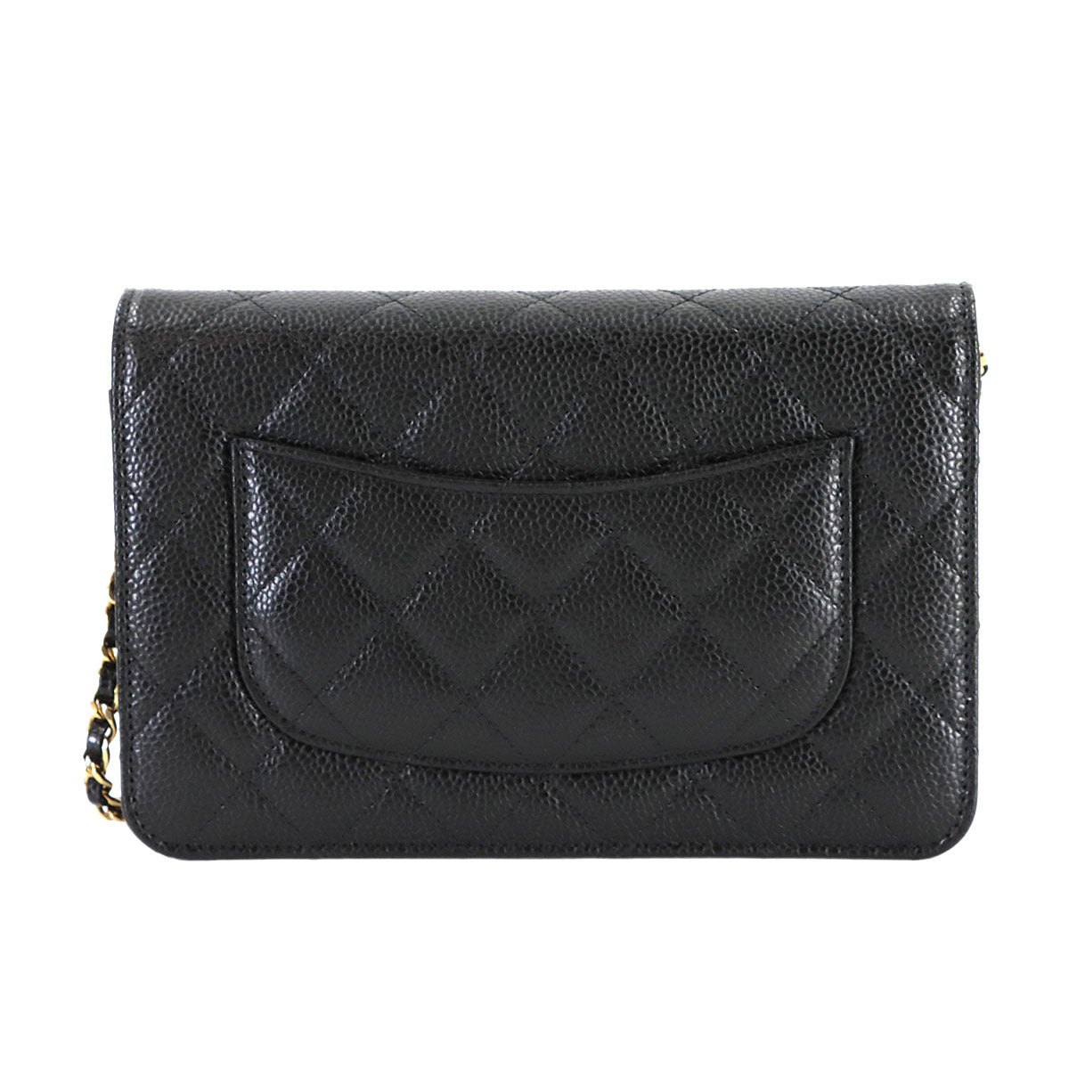 Matelasse Classic Chain Wallet Leather Black AP0250
