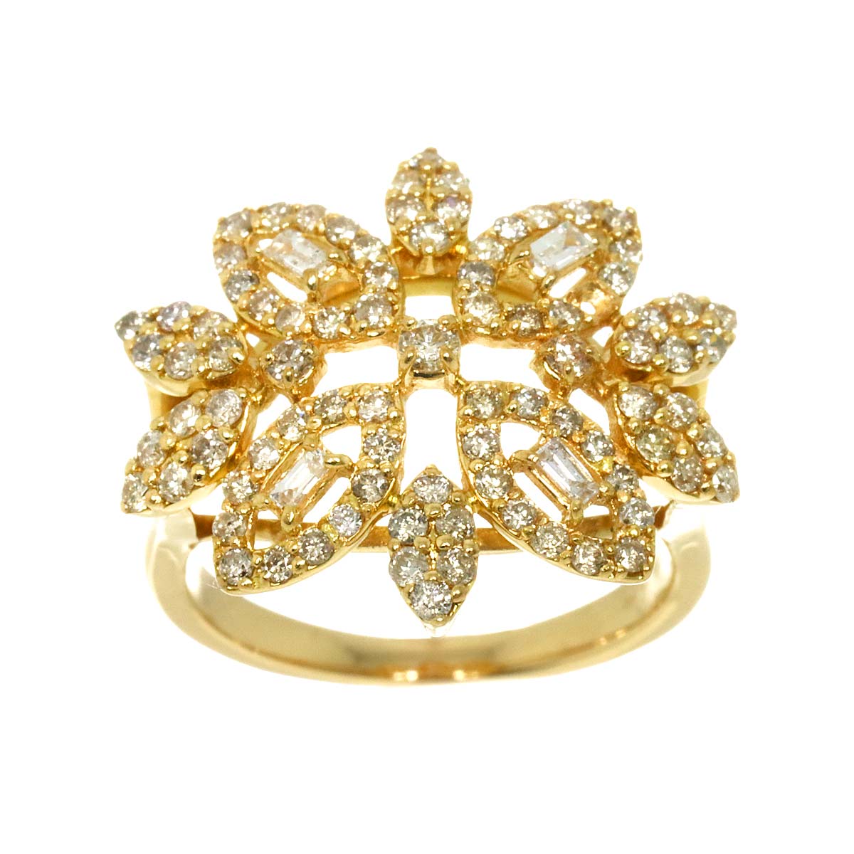 Diamond 0.60ct Ring 18K YG Yellow Gold 750 size3.25(US)