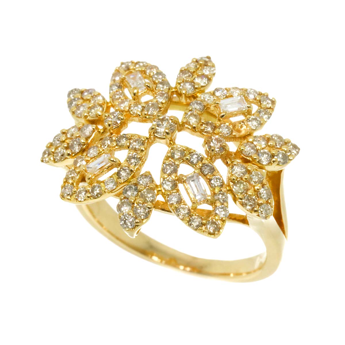 Diamond 0.60ct Ring 18K YG Yellow Gold 750 size3.25(US)
