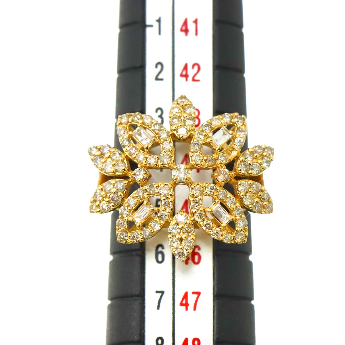 Diamond 0.60ct Ring 18K YG Yellow Gold 750 size3.25(US)