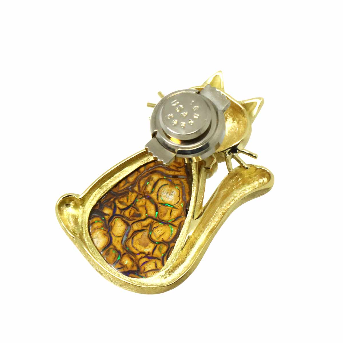 Diamond Brooch 18K YG Yellow Gold 750