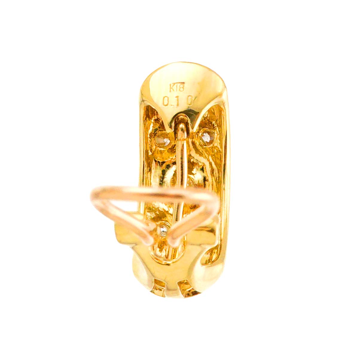 Diamond 0.10ct/0.10ct Earrings 18K K18 YG 750