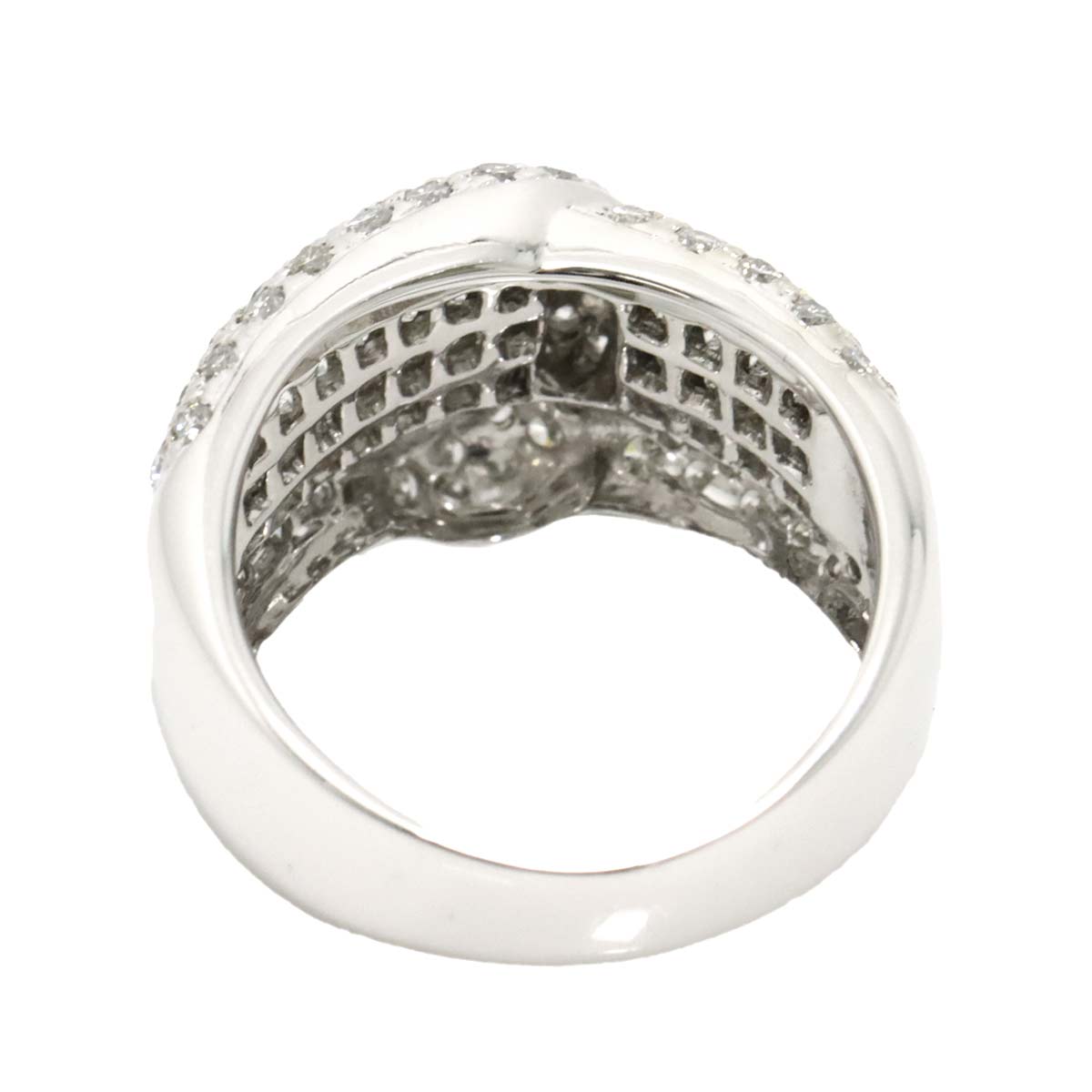 Diamond 1.82ct Ring 18K K18 WG White Gold size6-6.25(US)