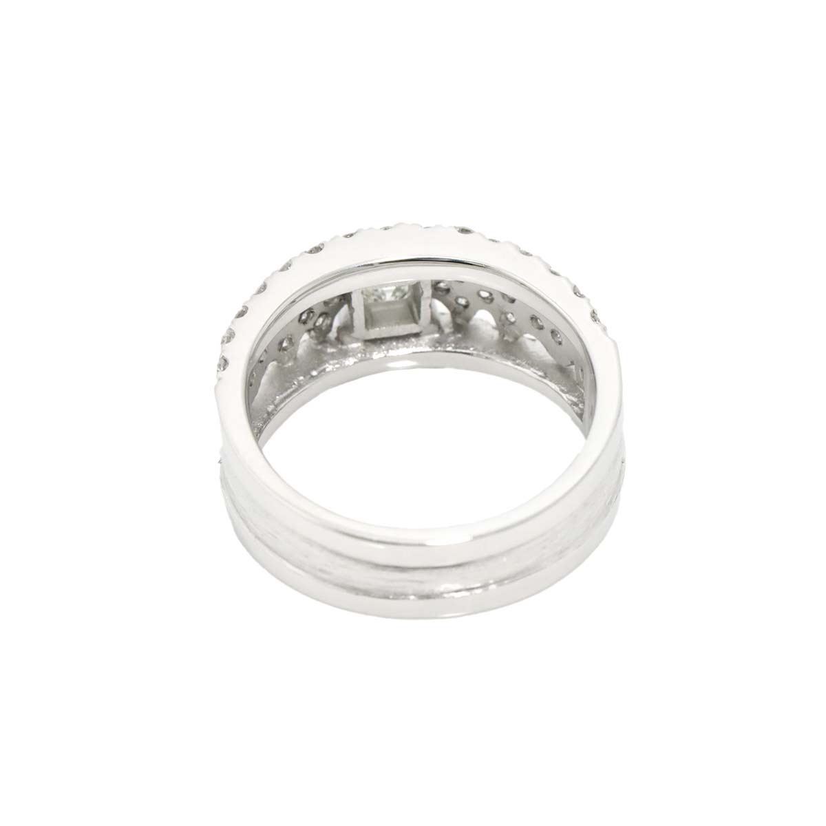 Diamond 0.305/ct0.668ct Ring 18K K18 WG White Gold size6-6.25(US)