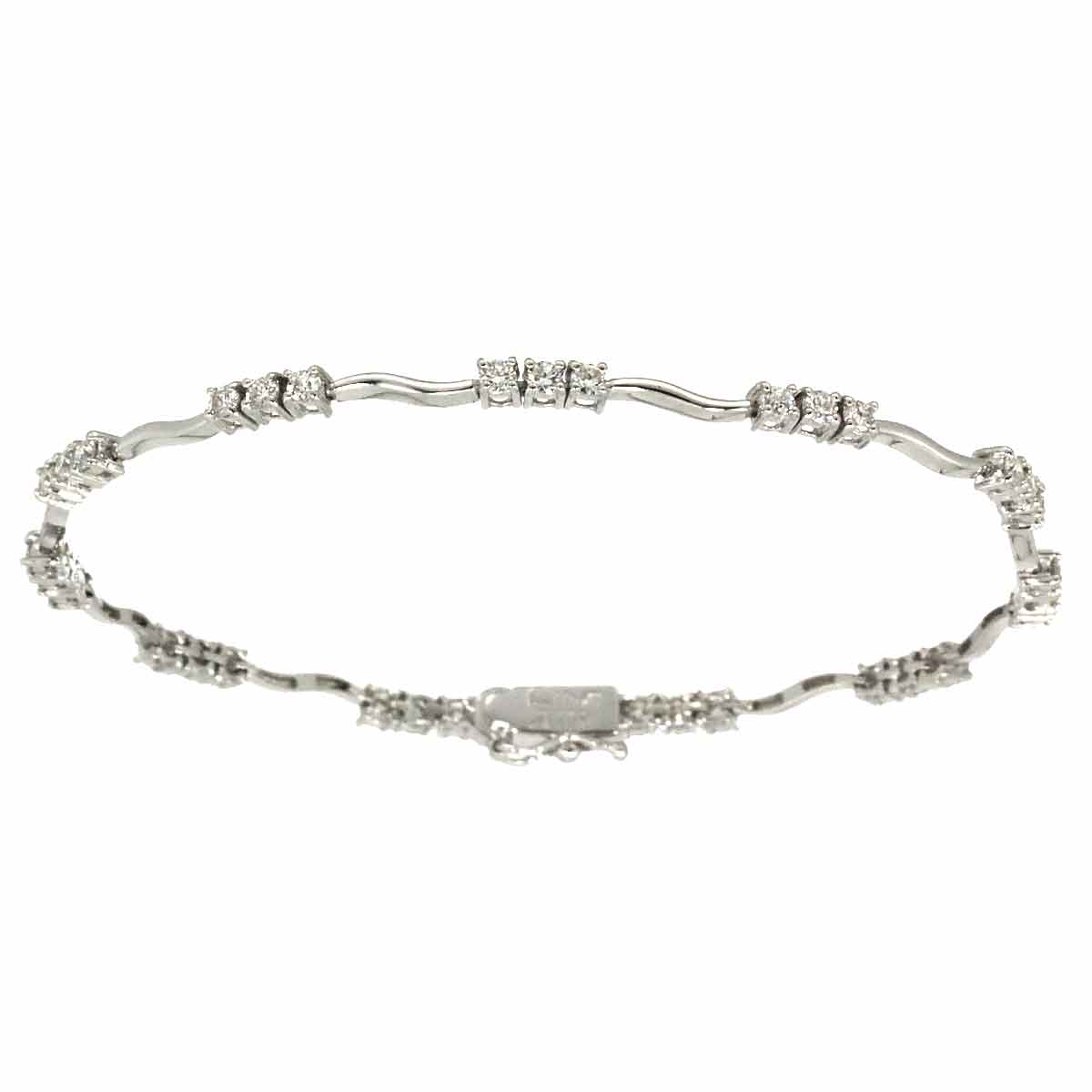 Diamond 1.30ct Bracelet 18K White Gold 750