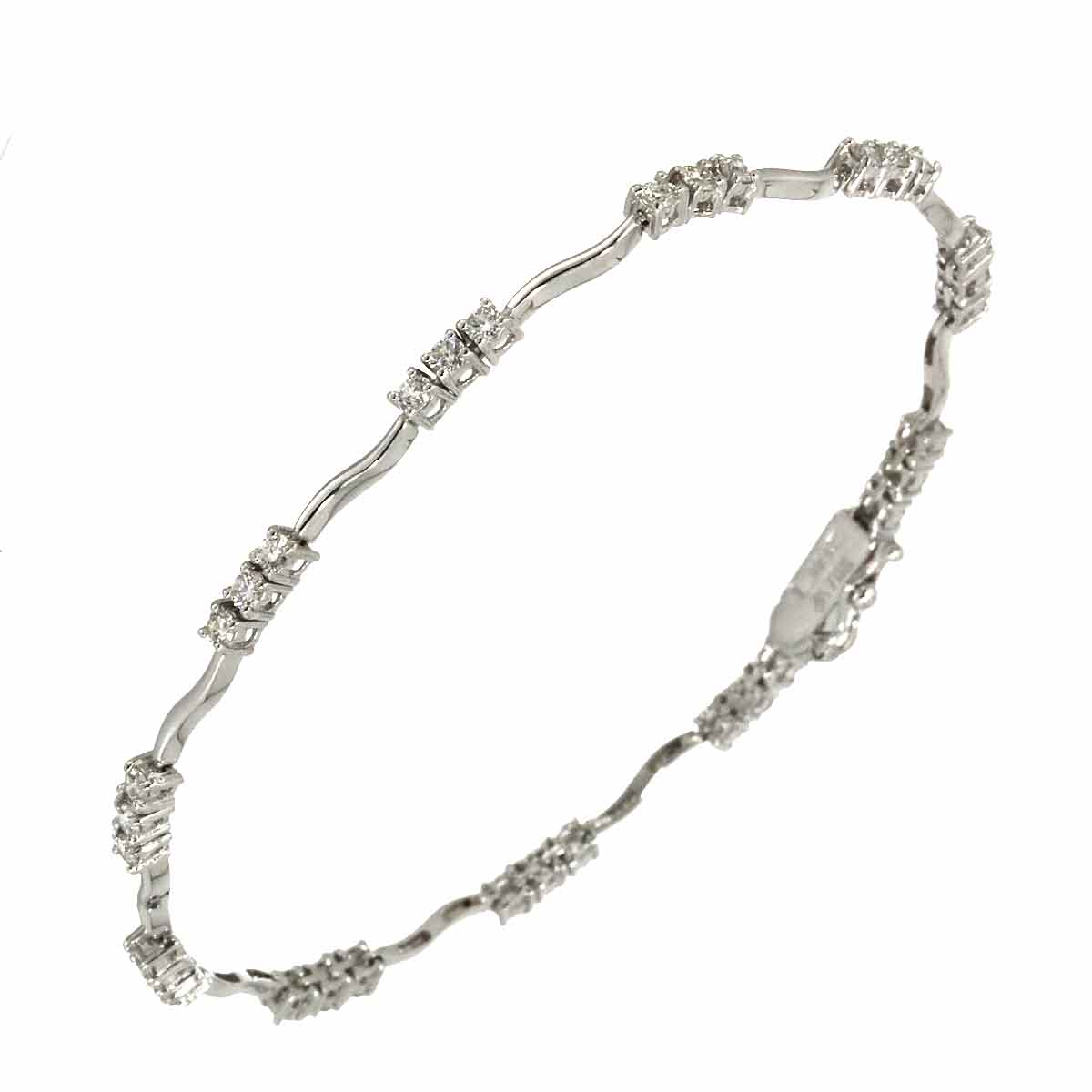 Diamond 1.30ct Bracelet 18K White Gold 750