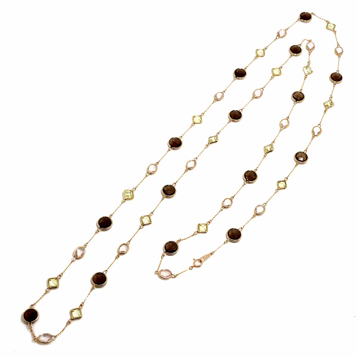 Multi Stone 42.55ct Necklace 18K PG Pink Gold 750