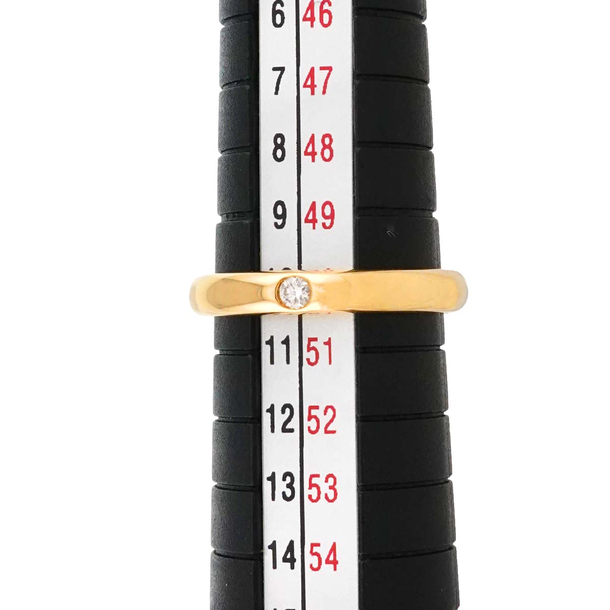 Round Cut Diamond Ring 18K YG 750 Size5.25(US)