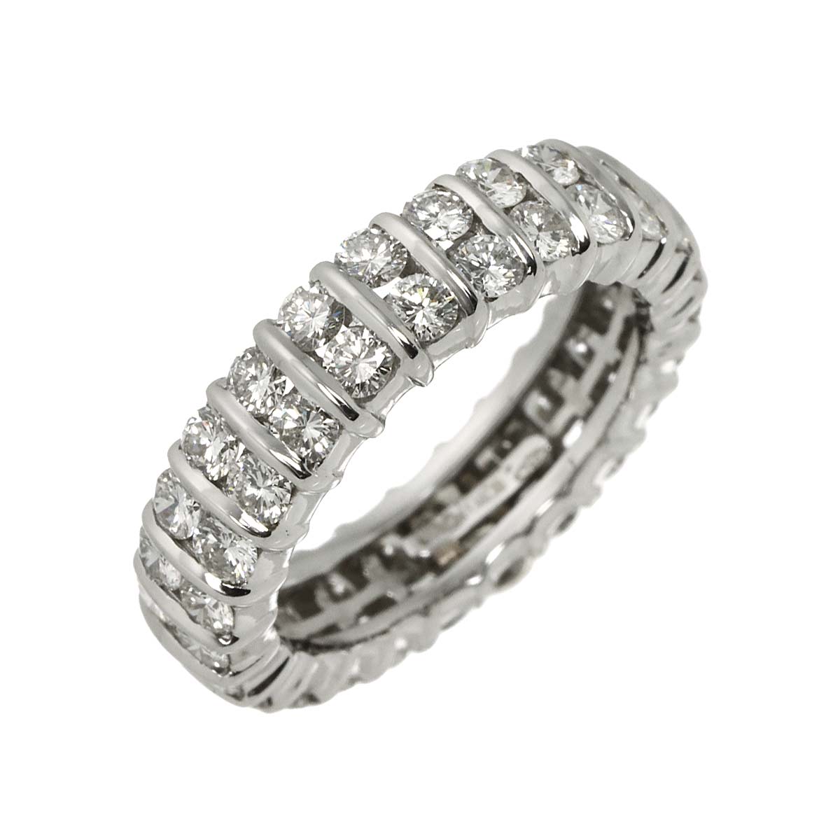 Eternity Full Diamond Ring 18K White Gold 750 size6.25-6.5(US)