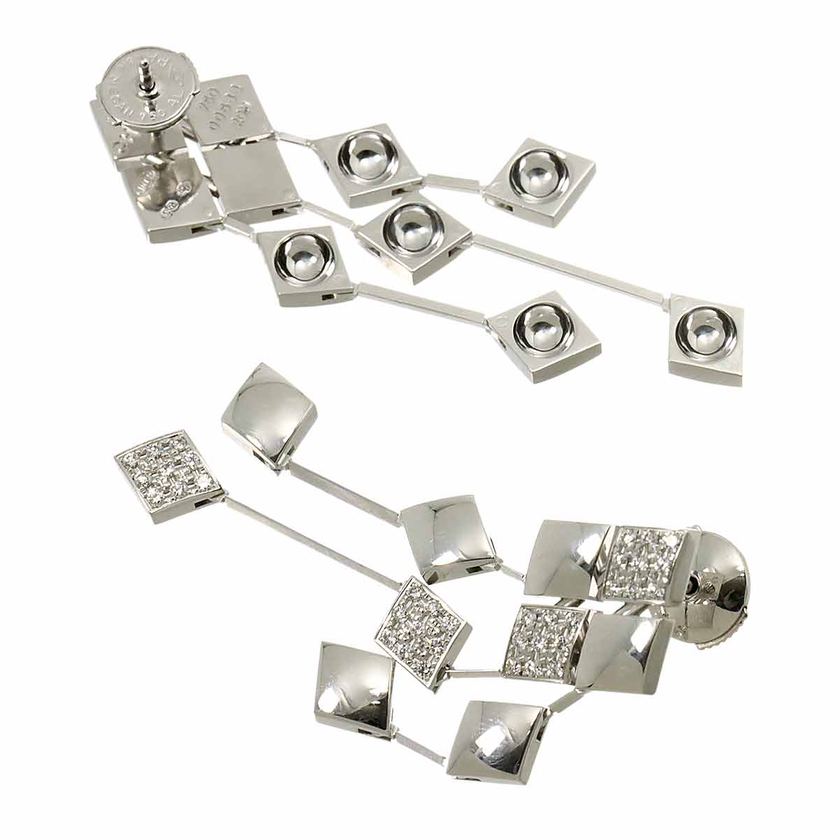 Materasse Diamond Earrings Pierced 18K WG White Gold 750