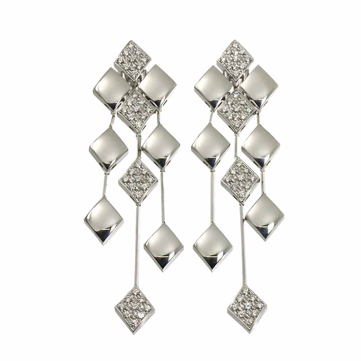 Materasse Diamond Earrings Pierced 18K WG White Gold 750