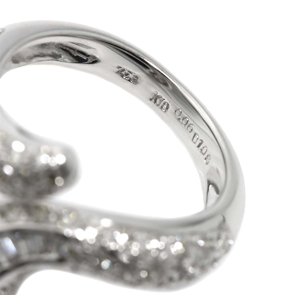 Ruby 0.06ct Diamond 1.08ct Ring 18K WG size5.5-5.75(US)