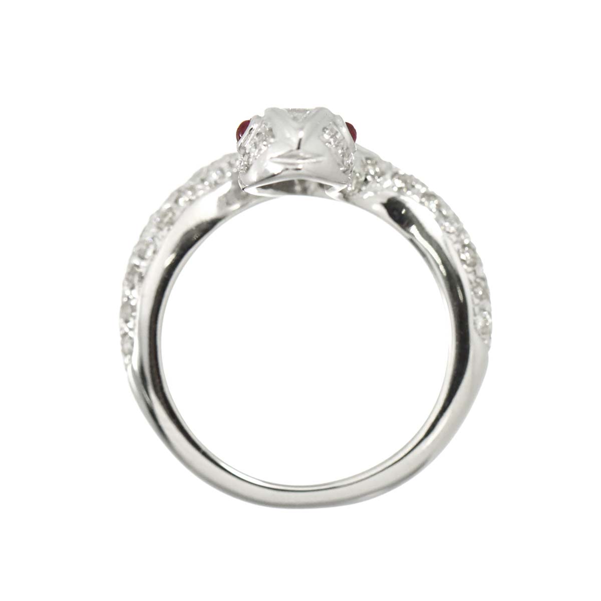 Ruby 0.06ct Diamond 1.08ct Ring 18K WG size5.5-5.75(US)