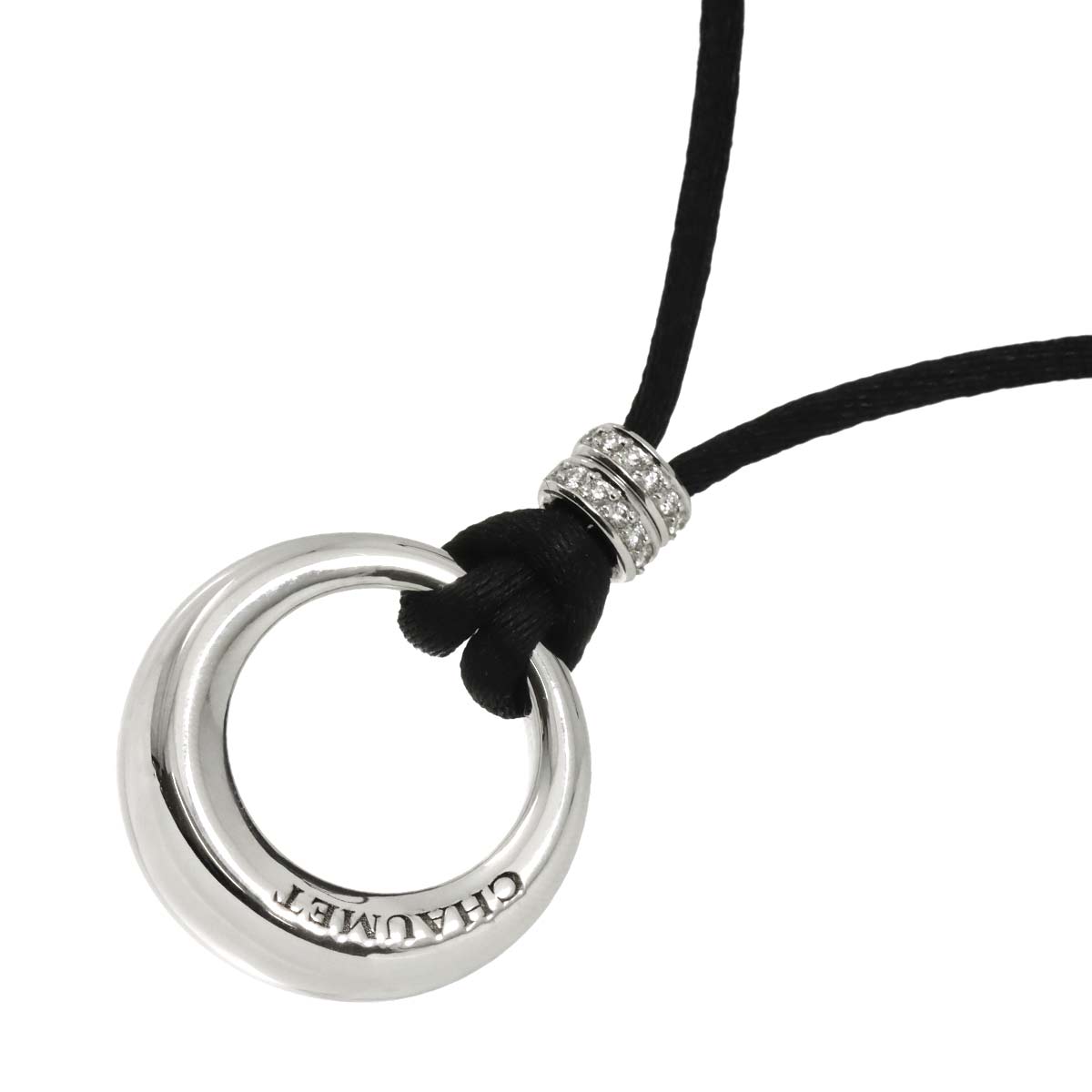 Diamond Necklace 18K WG White Gold 750