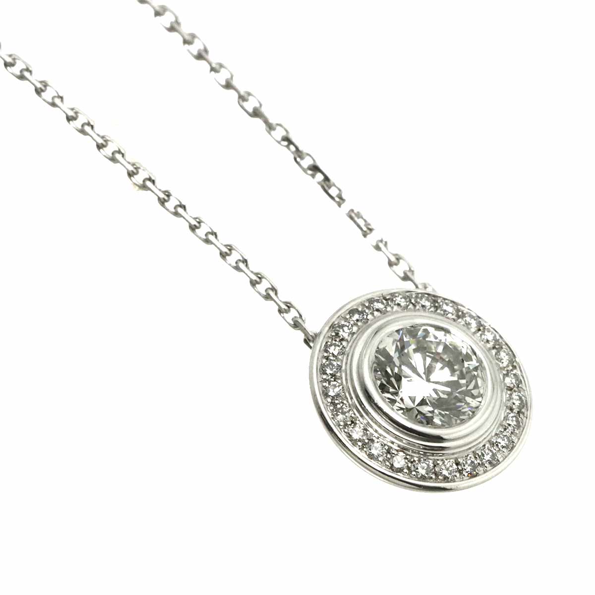 Diamond Necklace 18K WG White Gold 750