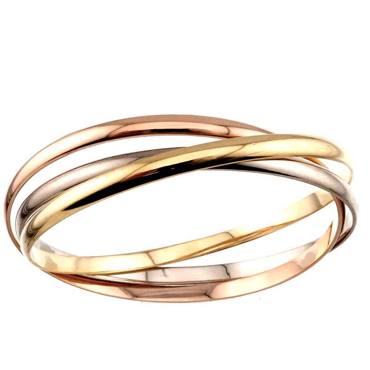 Trinity SM Bangle Bracelet 18K YG WG PG 750