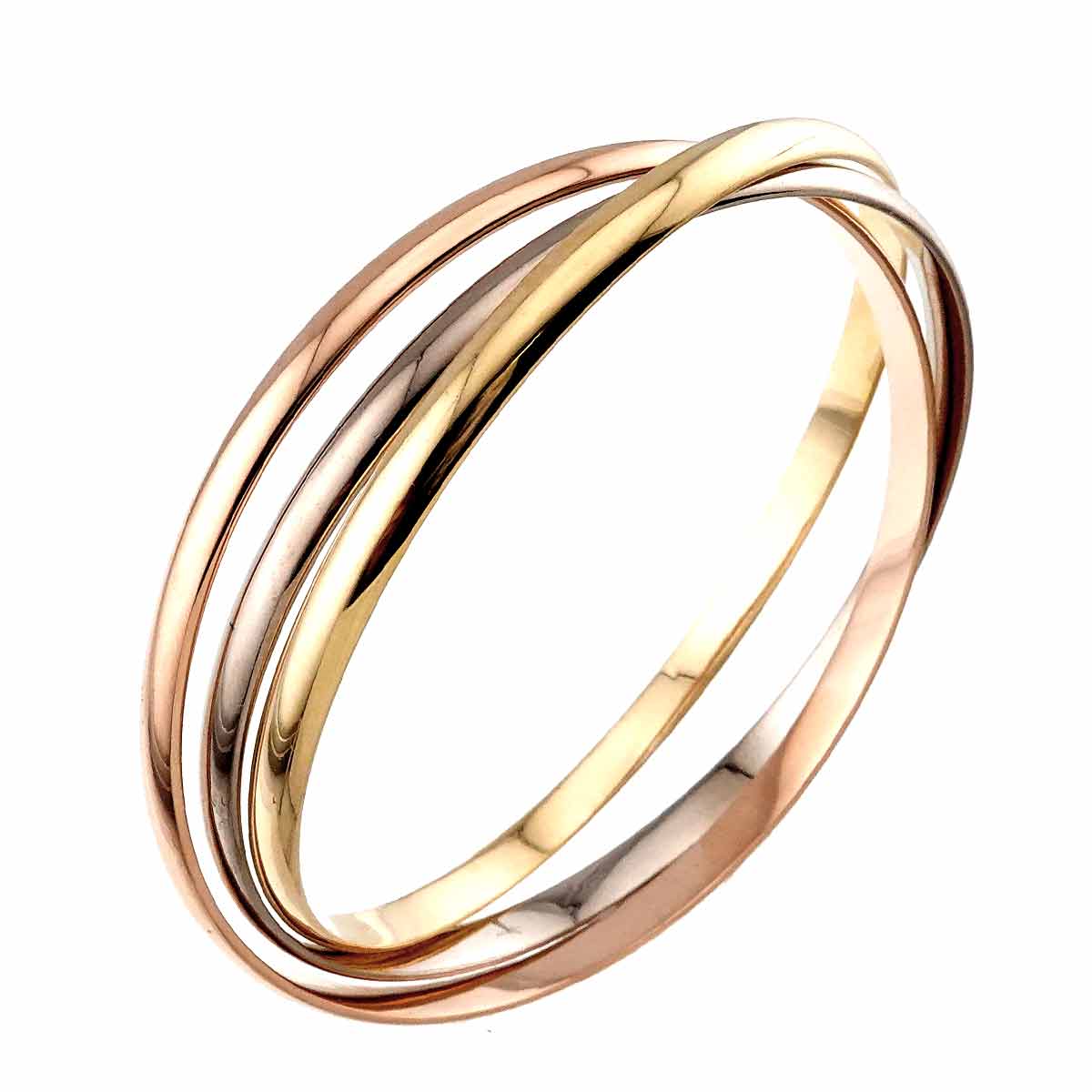 Trinity SM Bangle Bracelet 18K YG WG PG 750