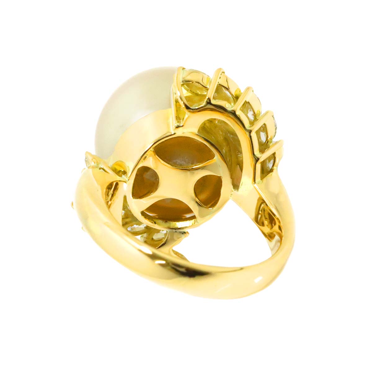 South Sea pearl 15.8mm Diamond 1.00ct Ring 18K K18 YG 750 7.5(US)