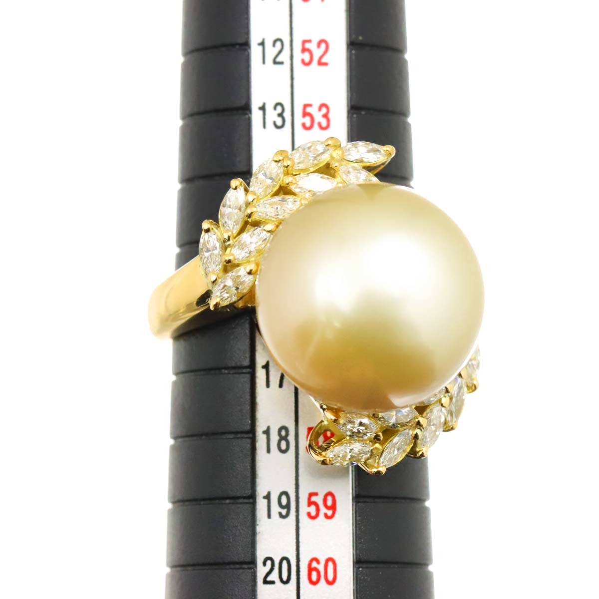 South Sea pearl 15.8mm Diamond 1.00ct Ring 18K K18 YG 750 7.5(US)