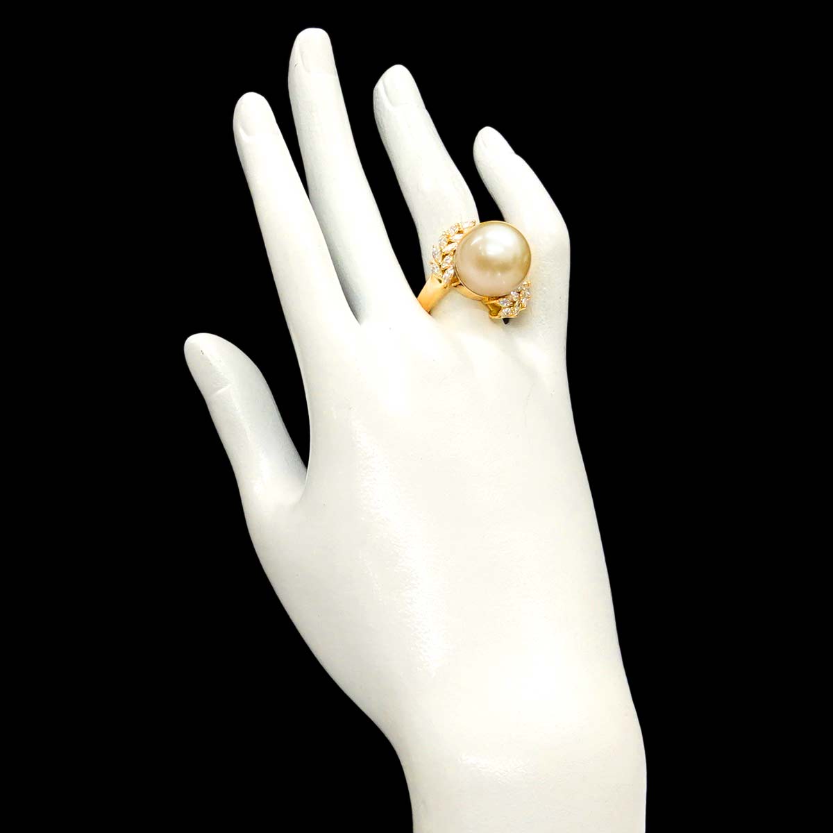 South Sea pearl 15.8mm Diamond 1.00ct Ring 18K K18 YG 750 7.5(US)