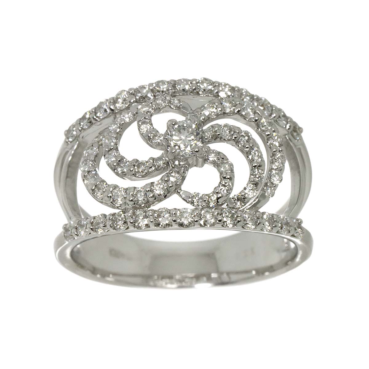 Diamond 1.20ct Ring 18K K18 WG White Gold size8.75(US)