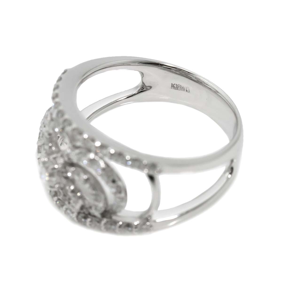 Diamond 1.20ct Ring 18K K18 WG White Gold size8.75(US)