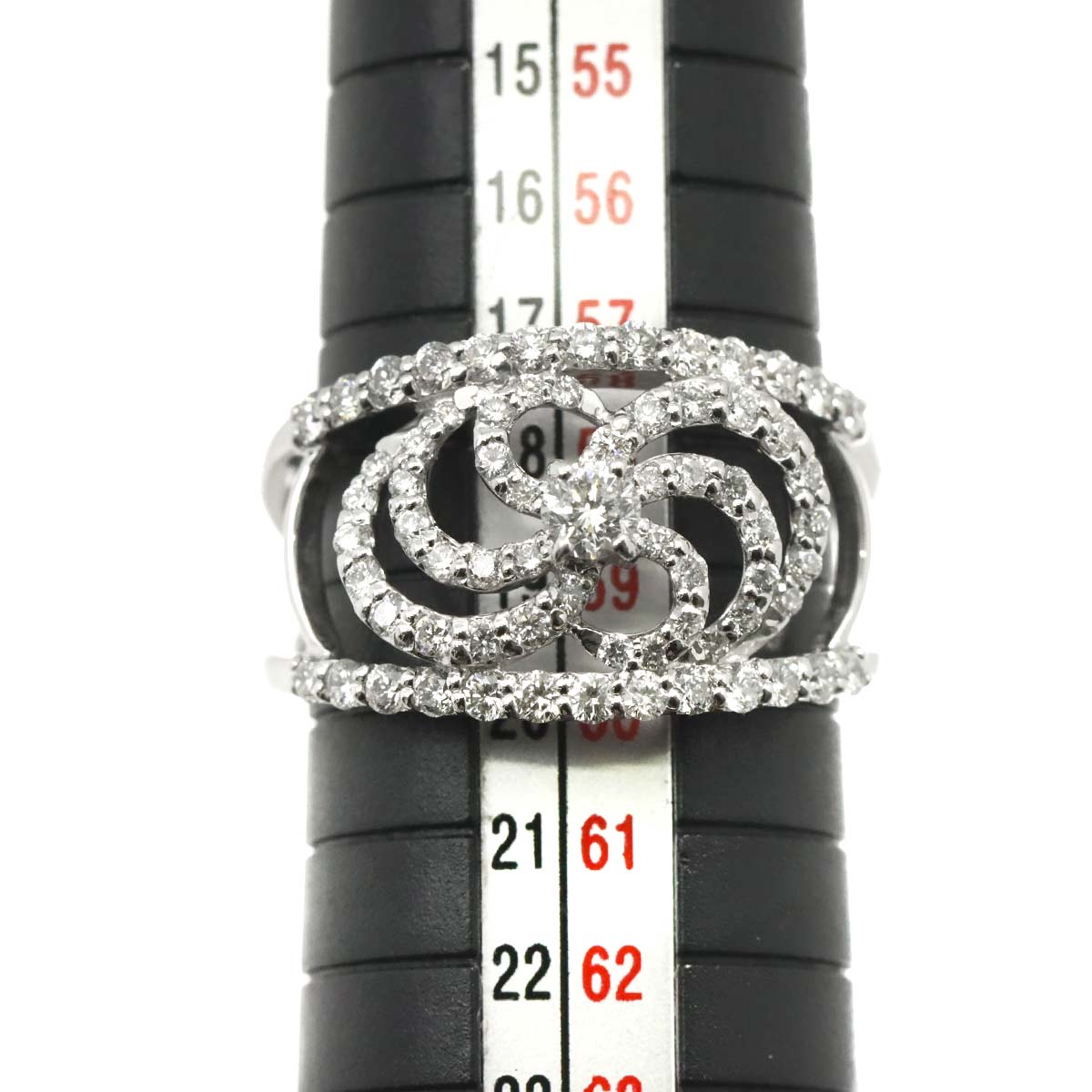 Diamond 1.20ct Ring 18K K18 WG White Gold size8.75(US)