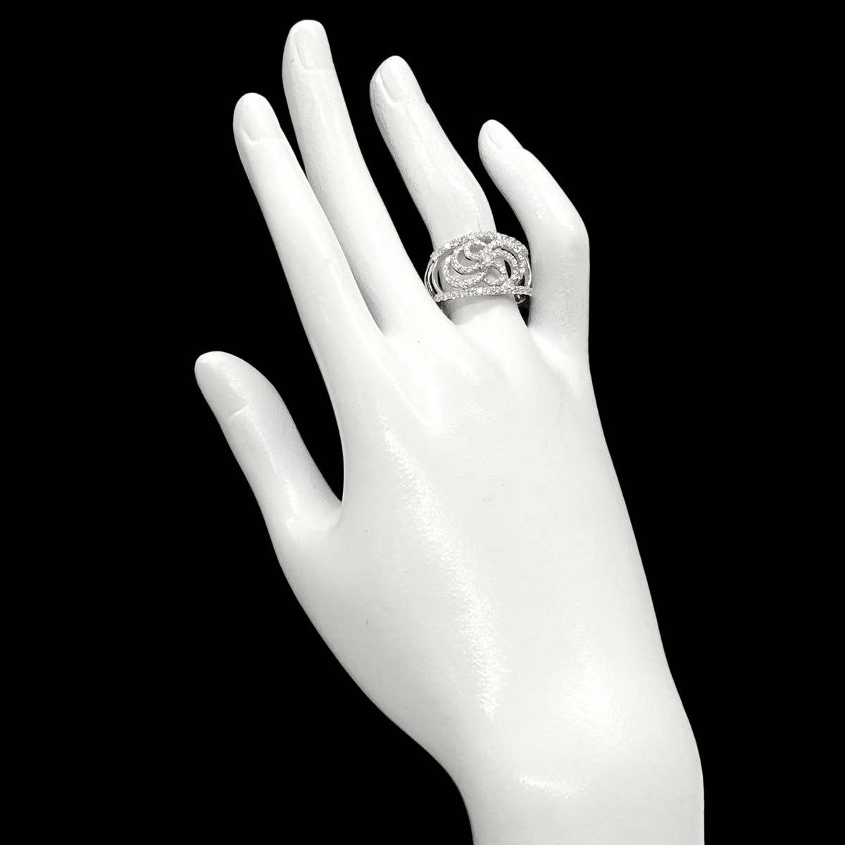 Diamond 1.20ct Ring 18K K18 WG White Gold size8.75(US)